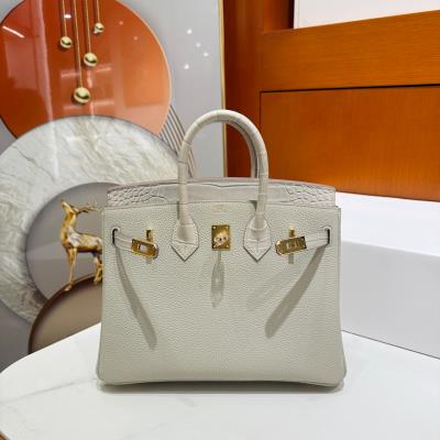 wholesale quality hermes birkin 25 beton matte alligator and togo touch